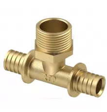 Тройник для PE-X/PE-RT труб аксиальный латунь Дн 32х1" НР RTP (РосТурПласт) 29326