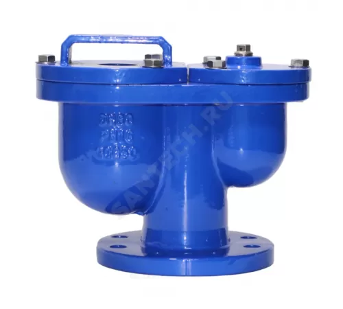 Вантуз автоматический двухкамерный тройного действия чугун Ду 100 Ру10/16 фл комбинированный вертикальный Benarmo