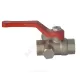 Кран шаровой латунь со спускником Ду 15 Ру40 ВР 1/2" рычаг красный полнопроходной со спускником РОС