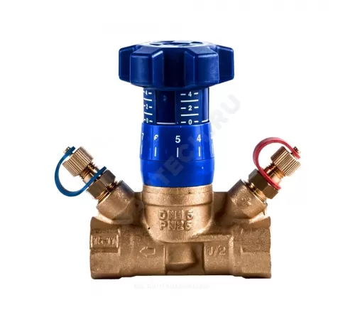 Клапан балансировочный ручной латунь 787OT Ду 25 Rp1" Ру25 ВР Kvs=4.08м3/ч с измерительными ниппелями Cimberio CIM 787OT 1