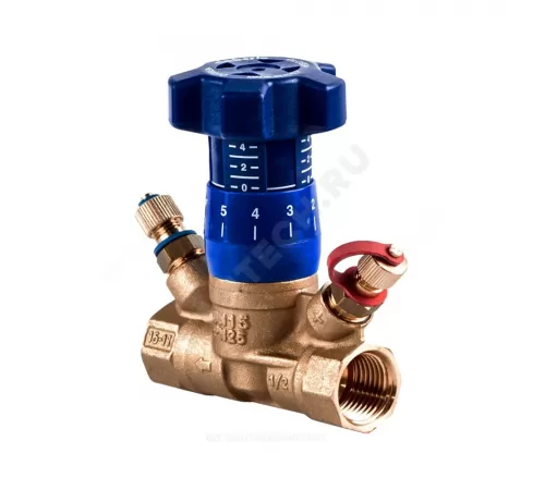 Клапан балансировочный ручной латунь 787OT Ду 25 Rp1" Ру25 ВР Kvs=4.08м3/ч с измерительными ниппелями Cimberio CIM 787OT 1
