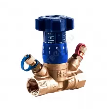 Клапан балансировочный ручной латунь 787OT Ду 20 Rp3/4" Ру25 ВР Kvs=2.87м3/ч с измерительными ниппелями Cimberio CIM 787OT 34