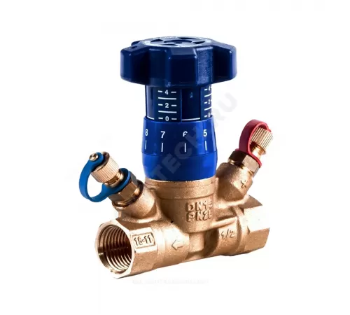 Клапан балансировочный ручной латунь 787OT Ду 25 Rp1" Ру25 ВР Kvs=4.08м3/ч с измерительными ниппелями Cimberio CIM 787OT 1