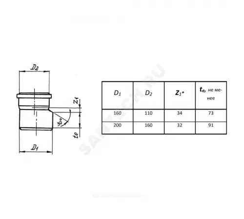 Переход PP-B эксцентрический коричневый Дн 200х110 б/нап в/к RTP (РосТурПласт) 15581