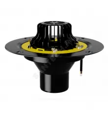 Воронка кровельная VMO с вертикальным выпуском PP Дн 110 с листвоуловителем, обжимным фланцем, электрообогревом Fachmann 01.011