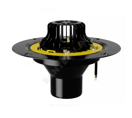 Воронка кровельная VMO с вертикальным выпуском PP Дн 110 с листвоуловителем, обжимным фланцем, электрообогревом Fachmann 01.011