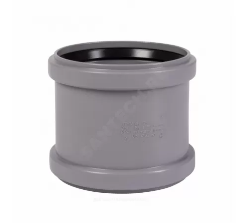 Муфта PP-H двухраструбная серая HT HTMM Дн 125 б/нап в/к Ostendorf 116510