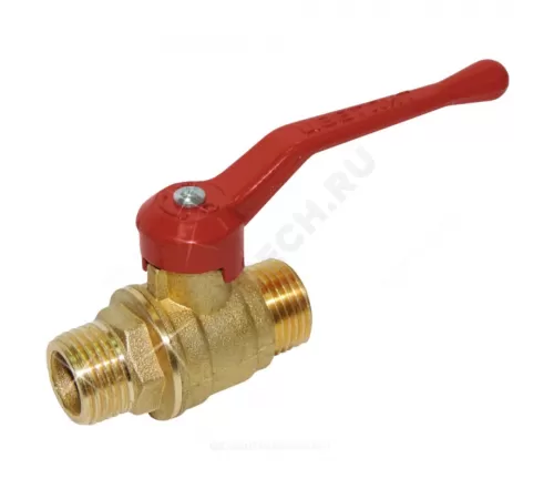Кран шаровой латунь 11б27п7 Ду 15 Ру16 НР рычаг красный Цветлит ZW10066
