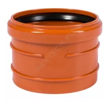 Муфта НПВХ насадная коричневая Дн 200 б/нап в/к п/клей KGAM Ostendorf 223810