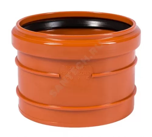 Муфта НПВХ насадная коричневая Дн 200 б/нап в/к п/клей KGAM Ostendorf 223810