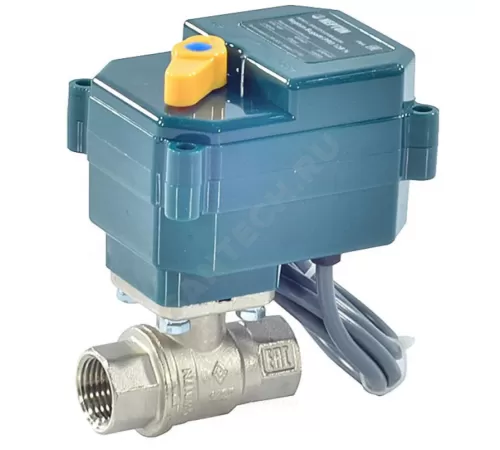 Кран шаровой латунь никель Bugatti Pro Ду 15 Ру40 ВР с эл/прив 12В Neptun 2153566