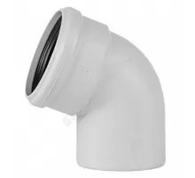 Отвод PP-MD бесшумная светло-серый Skolan Safe SKB Дн 78х67гр (DN75) б/нап в/к Ostendorf 333130