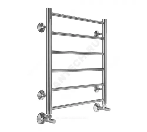 Полотенцесушитель водяной нерж сталь Лесенка (1/2") ВР 500х600мм 6П нижнее подключение Аврора Терминус 4670078529893