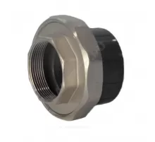 Муфта ПВХ разъемная Дн 63х2" серая ВР под клеевое соединение Aquaviva AQVBBD63F