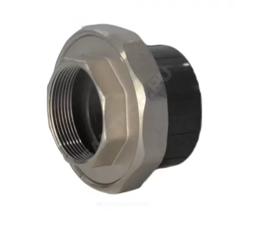 Муфта ПВХ разъемная Дн 63х2" серая ВР под клеевое соединение Aquaviva AQVBBD63F