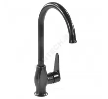 Смеситель для кухонной мойки ручка сбоку одноручный STEEL BLACK Профсан PSM-301-3