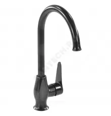Смеситель для кухонной мойки ручка сбоку одноручный STEEL BLACK Профсан PSM-301-3