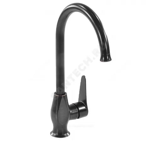 Смеситель для кухонной мойки ручка сбоку одноручный STEEL BLACK Профсан PSM-301-3