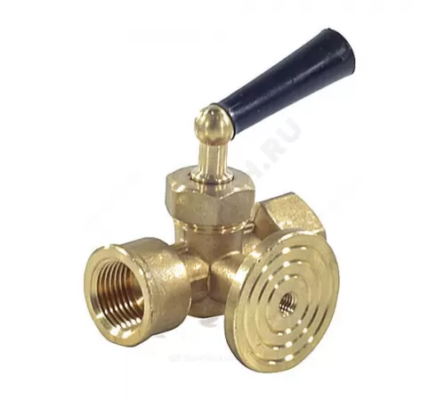 Кран для манометра 3-ходовой латунь 183 Ду 15 ВР G1/2" с рукояткой с фланцем Icma 90183AD05