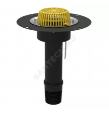 Воронка кровельная с вертикальным выпуском PP Дн 90/110 c листвоул с приж фл с дренаж кол с эл/под Татполимер ТП-07.У.100/4-Э