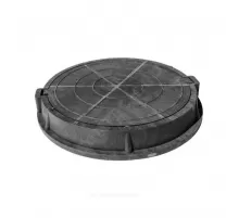 Люк полимер (легкий усиленный) серый/черный круглый 760х630 h=110мм m=43кг 30кН Сантехкомплект