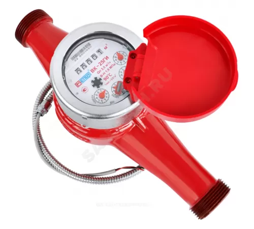 Счётчик г/в крыльчатый многоструйный Ду 25 Ру16 Qn=3,5 м3/ч 90С L=260мм резьба импульсный В/К ВК-ГИ Метер