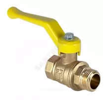 Кран шаровой латунь газ 11Б27фтМ Ду 20 Ру40 ВР/НР рычаг желтый VALFEX VF.272.LR3.034.N/P59