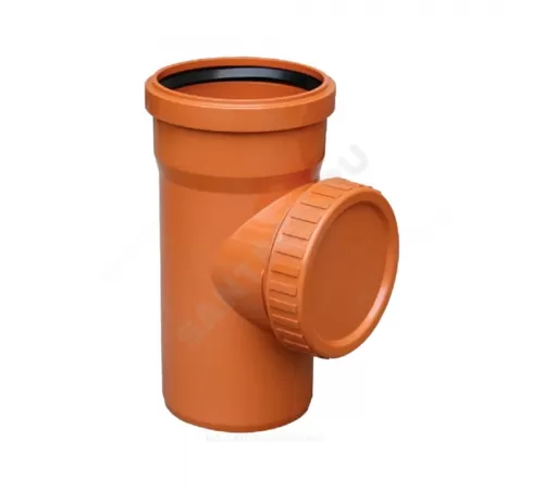 Ревизия НПВХ коричневая Дн 110 б/нап в комплекте с крышкой Хемкор 2491207