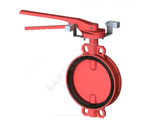 Затвор дисковый поворотный чугун VPI4448R2C-02EP Ду 50 Ру16 межфл с рукояткой диск чугун манжета EPDM с концевыми выключателями Tecofi VPI4448R2C-02EP0050