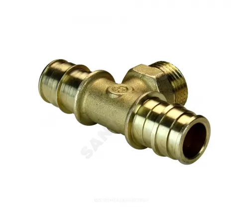 Тройник для PE-X труб радиальный латунь Дн 16х1/2"х16 НР GX153 Giacomini GX153Y033