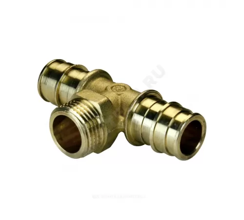 Тройник для PE-X труб радиальный латунь Дн 16х1/2"х16 НР GX153 Giacomini GX153Y033