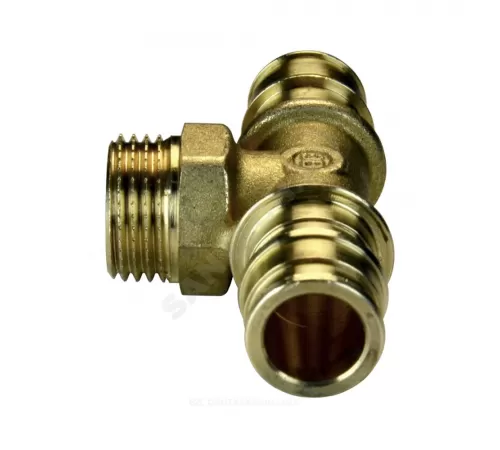 Тройник для PE-X труб радиальный латунь Дн 16х1/2"х16 НР GX153 Giacomini GX153Y033