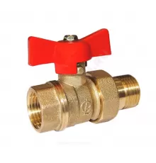 Кран шаровой латунь Стандарт 232 аналог 11б27п1 Ду 15 Ру40 ВР/"американка" бабочка красная ГАЛЛОП 107167