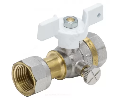 Кран для манометра 3-ходовой латунь 1124 Standard Ду 15 Ру40 ВР/нак. гайка G1/2"-G1/4" Aquasfera 1124-01