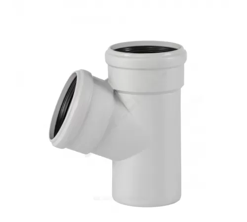 Тройник PP-MD бесшумный светло-серый Skolan Safe SKEA Дн 110х110х67гр (DN110х110) б/нап в/к Ostendorf 335300