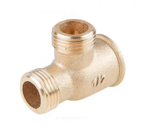 Тройник латунь Ду 15 (1/2") ВР/НР/НР Цветлит ZW50082