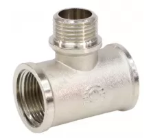 Тройник латунь никель переходной Ду 15 (1/2") ВР/НР/ВР VALFEX VF.132.N.012