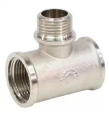 Тройник латунь никель переходной Ду 15 (1/2") ВР/НР/ВР VALFEX VF.132.N.012