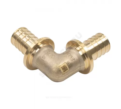 Угольник для PE-X труб аксиальный латунь Дн 50х90гр MX Рехау 11093071001