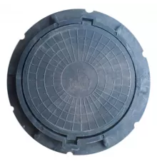 Люк полимер (тяжелый) черный круглый 870х630 h=115мм m=60кг 250кН ППУ-630 "ТМ" ТехПласт