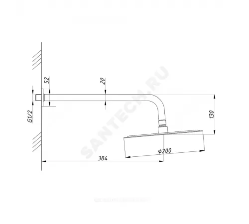 Смеситель встраиваемый для душа одноручный STANDART ПСМ-ST-01 Профсан PSM-ST-01