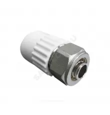 Муфта PP-R комбинированная белая Дн 20х16 обжим для МП труб VALFEX 10152016