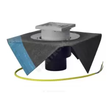 Воронка кровельная HL62.1BH с вертикальным выпуском PP Дн 110 с трапом, электрообогревом, теплоизоляцией, гидроизоляционным полимербитумным полотном 500мм HL HL62.1BH/1