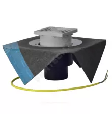 Воронка кровельная HL62.1BH с вертикальным выпуском PP Дн 110 с трапом, электрообогревом, теплоизоляцией, гидроизоляционным полимербитумным полотном 500мм HL HL62.1BH/1