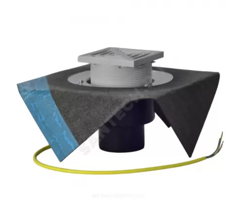 Воронка кровельная HL62.1BH с вертикальным выпуском PP Дн 110 с трапом, электрообогревом, теплоизоляцией, гидроизоляционным полимербитумным полотном 500мм HL HL62.1BH/1