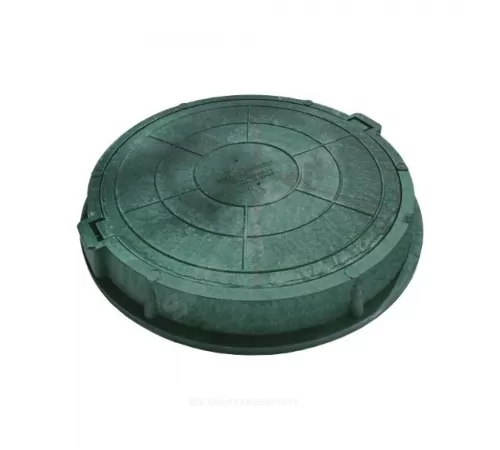 Люк полимер (легкий) зелёный круглый 760х630 h=90мм 30кН Сантехкомплект