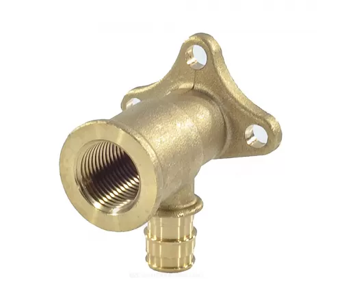 Водорозетка для PE-X труб радиальная латунь Дн 16х1/2" ВР с фланцем РОС