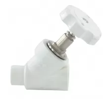 Клапан (вентиль) PP-R запорный белый Дн 25х45гр внутр/наруж пайка RTP (РосТурПласт) 14220