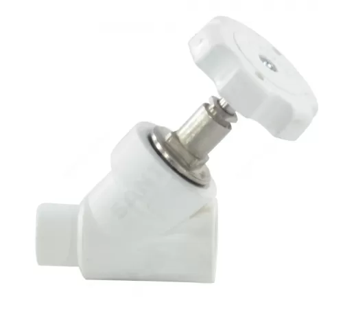 Клапан (вентиль) PP-R запорный белый Дн 25х45гр внутр/наруж пайка RTP (РосТурПласт) 14220