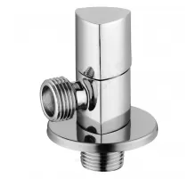 Клапан (вентиль) латунь бытовой хром угловой 1070 G1/2" Ру16 НР с отражателем Aquasfera 1070-01